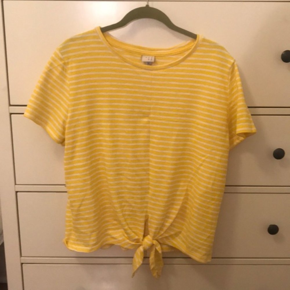 A New Day Yellow ribbed T-shirt